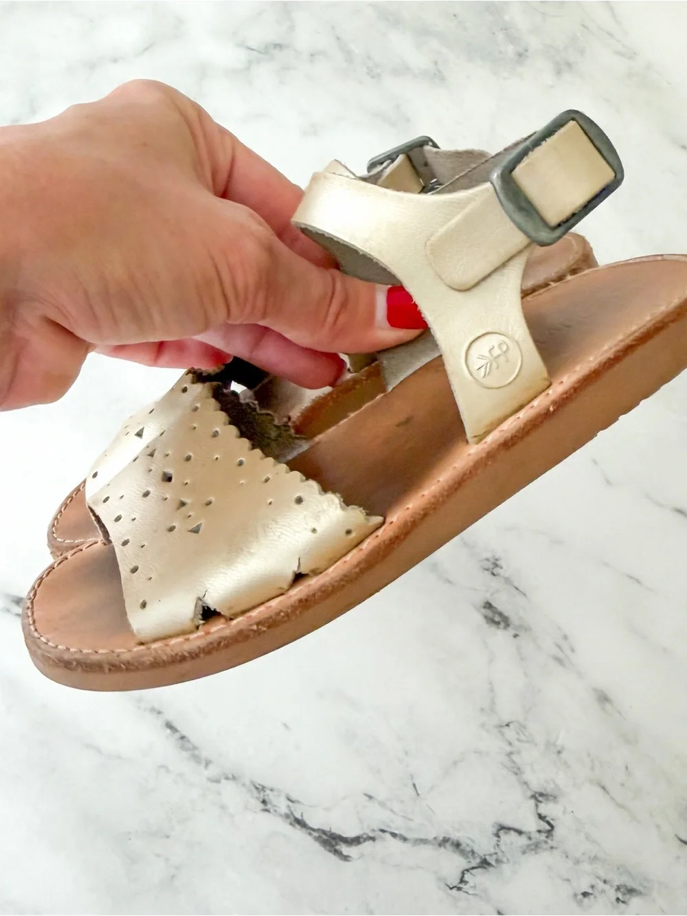 Freshly Picked Laguna Champagne Leather Sandals